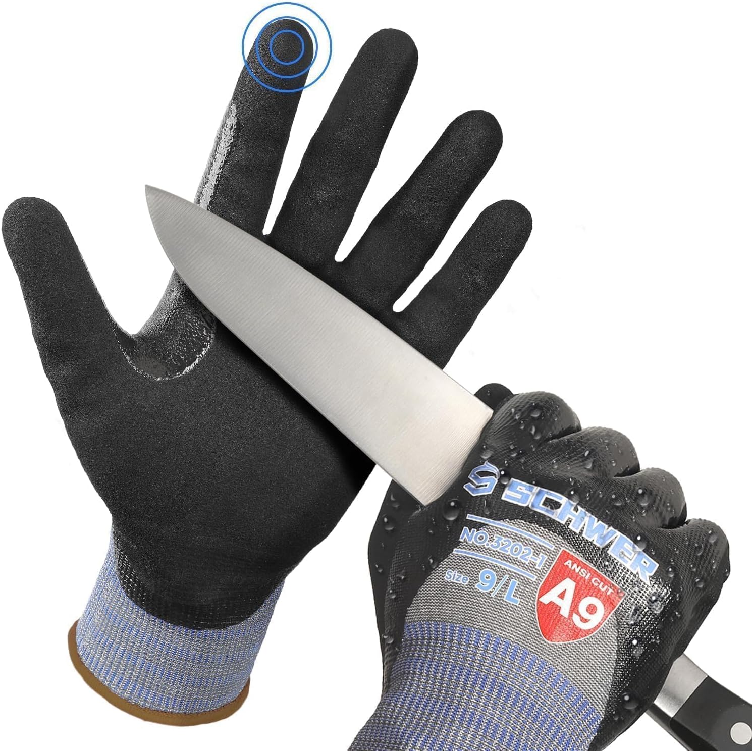 Touch Screen Gloves - ANSI A9 Cut Resistant Gloves, 18