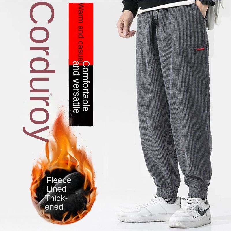 Corduroy Pant Warm - Thermal Pants Man Winter Corduroy Fleece