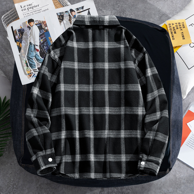 2025 Plaid shirt men's long-sl - огляд і ціна Flannel Shirt Lined