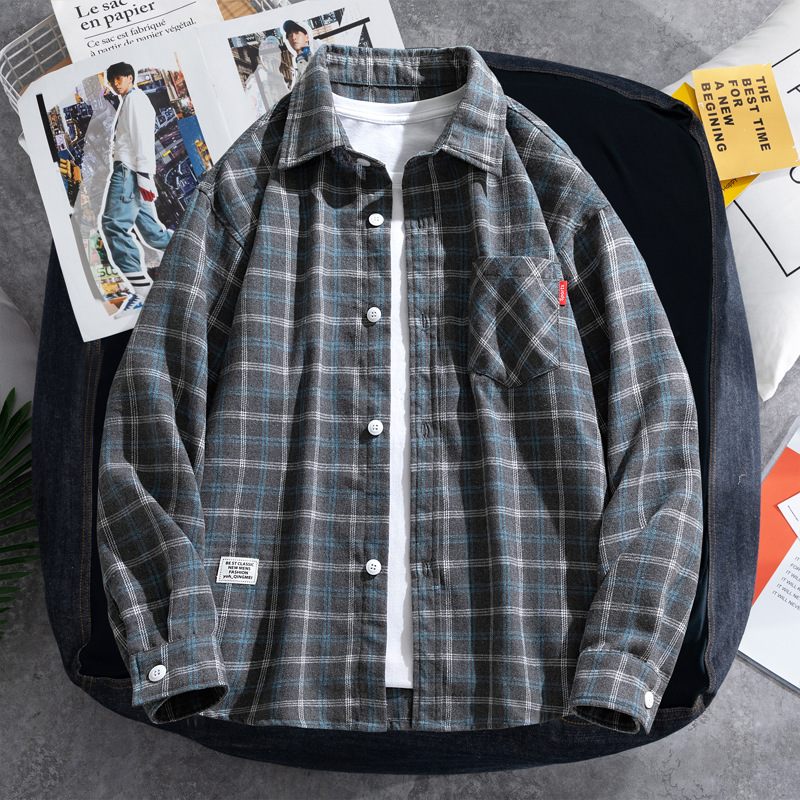 2025 Plaid shirt men's long-sl - огляд і ціна Flannel Shirt Lined