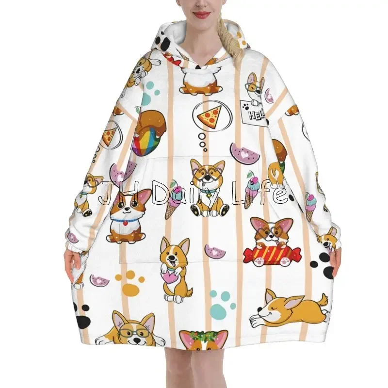 Cute Corgi Dog Wearable Hoodie - огляд і ціна Sherpa Hoodie Fleece