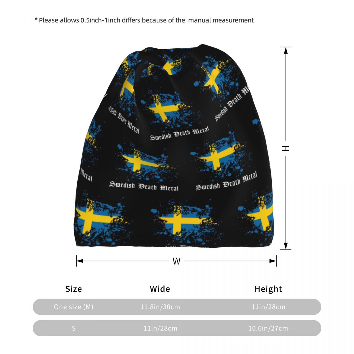 Swedish Death Metal Band Black - огляд і ціна Knit Beanie Hat Warm