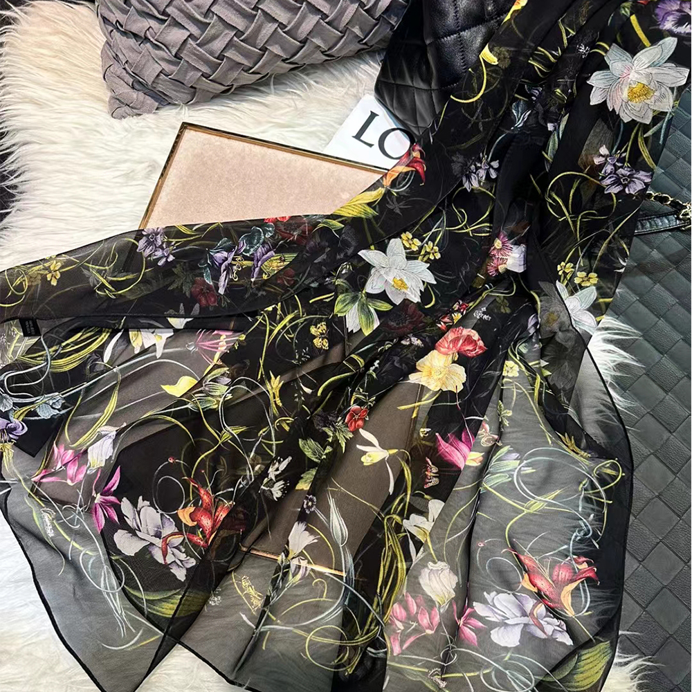 BYSIFA|New Black Pure Silk Wom - огляд і ціна Shawl Wrap Winter