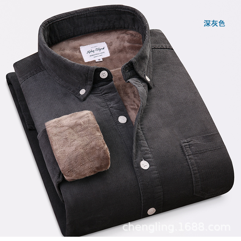 Corduroy Warm Shirts Cotton Pl - огляд і ціна Flannel Shirt Lined