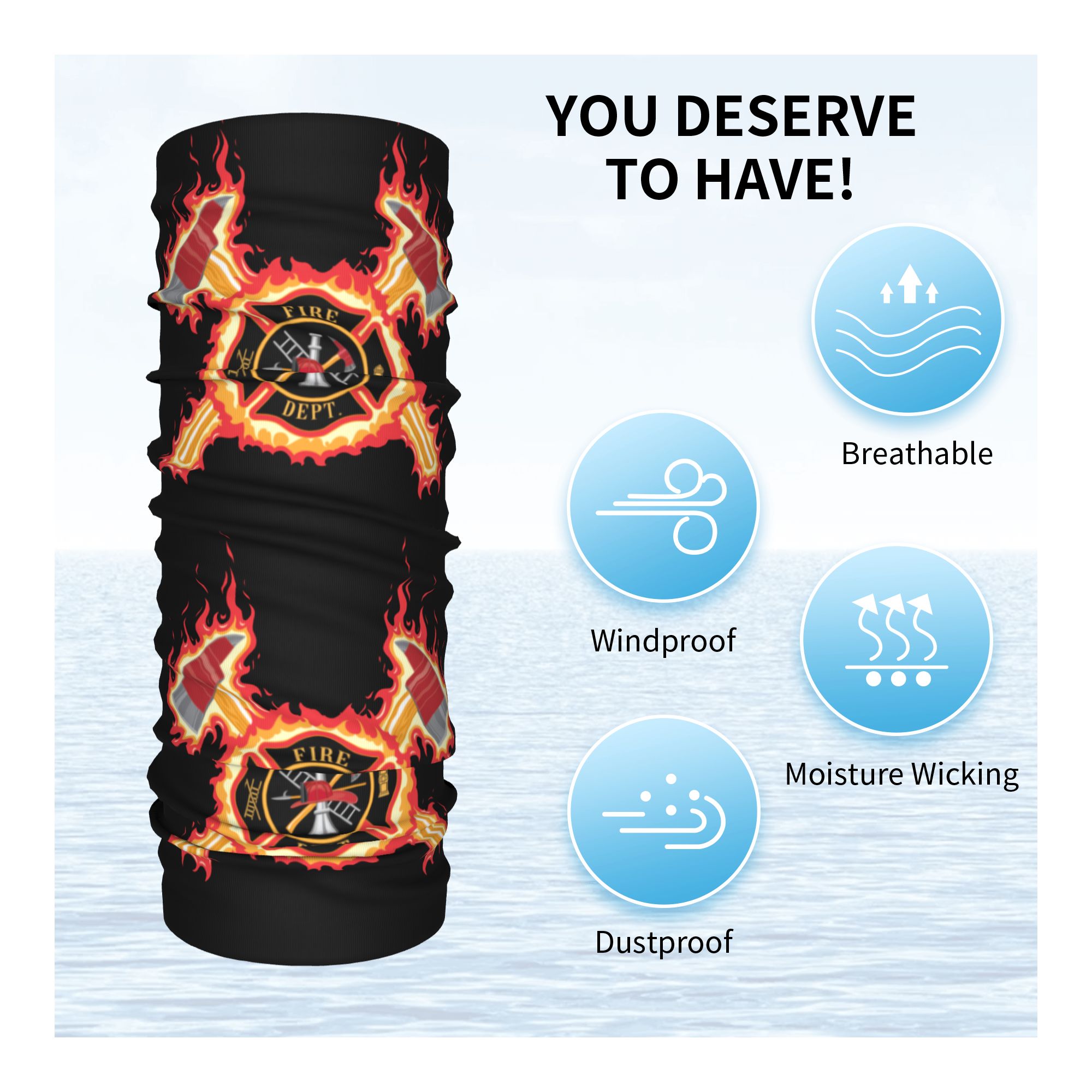 Custom Firefighter Cross Banda - огляд і ціна Neck Gaiter Fleece