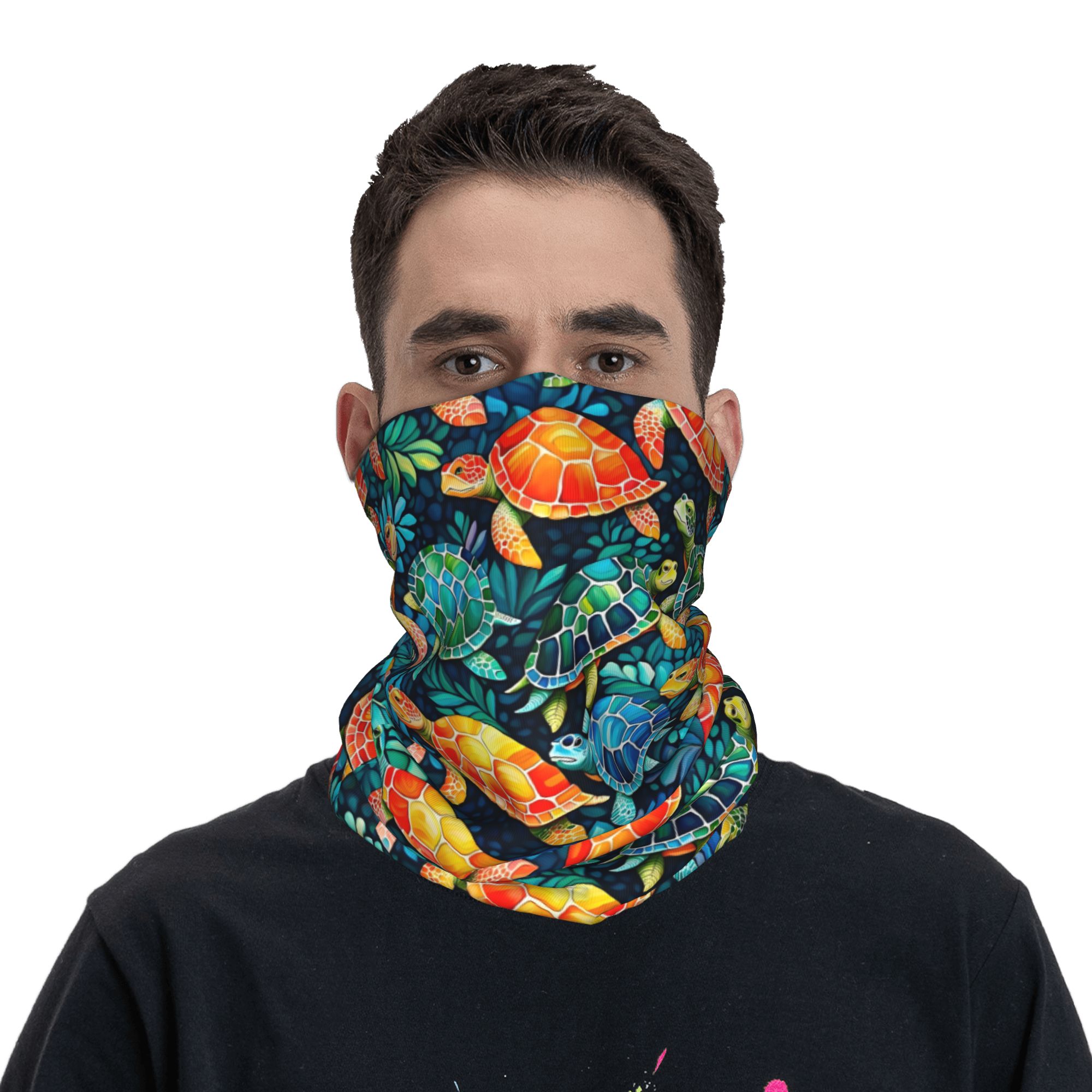 Custom Funny Colorful Sea Turt - огляд і ціна Neck Gaiter Fleece