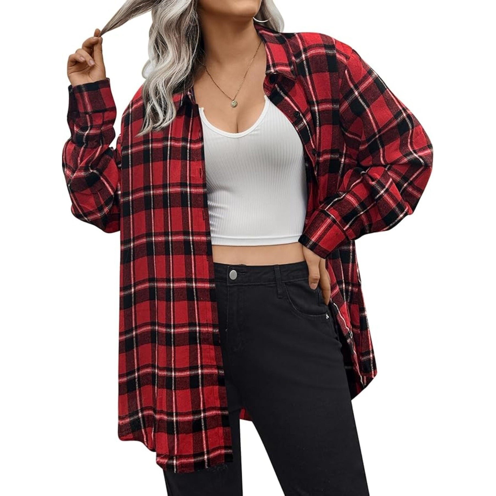 Warm Flannel Plaid Shirt Women - огляд і ціна Flannel Shirt Lined