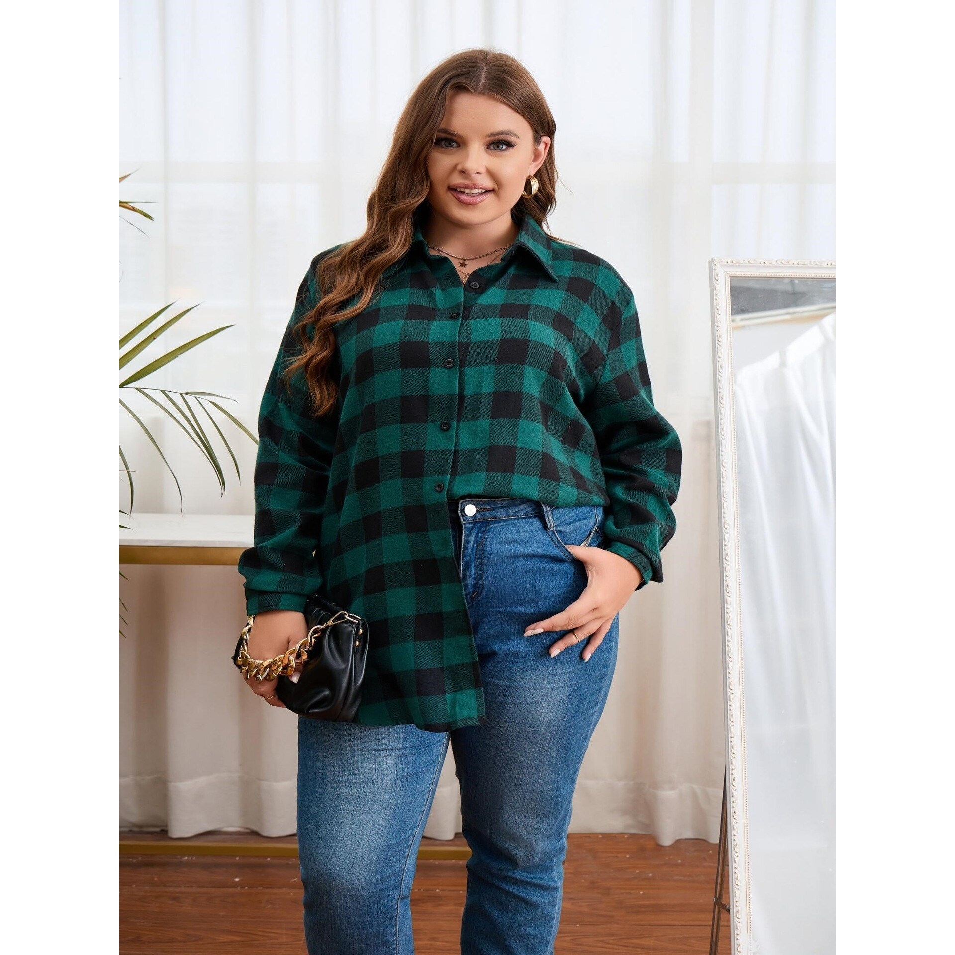 Warm Flannel Plaid Shirt Women - огляд і ціна Flannel Shirt Lined
