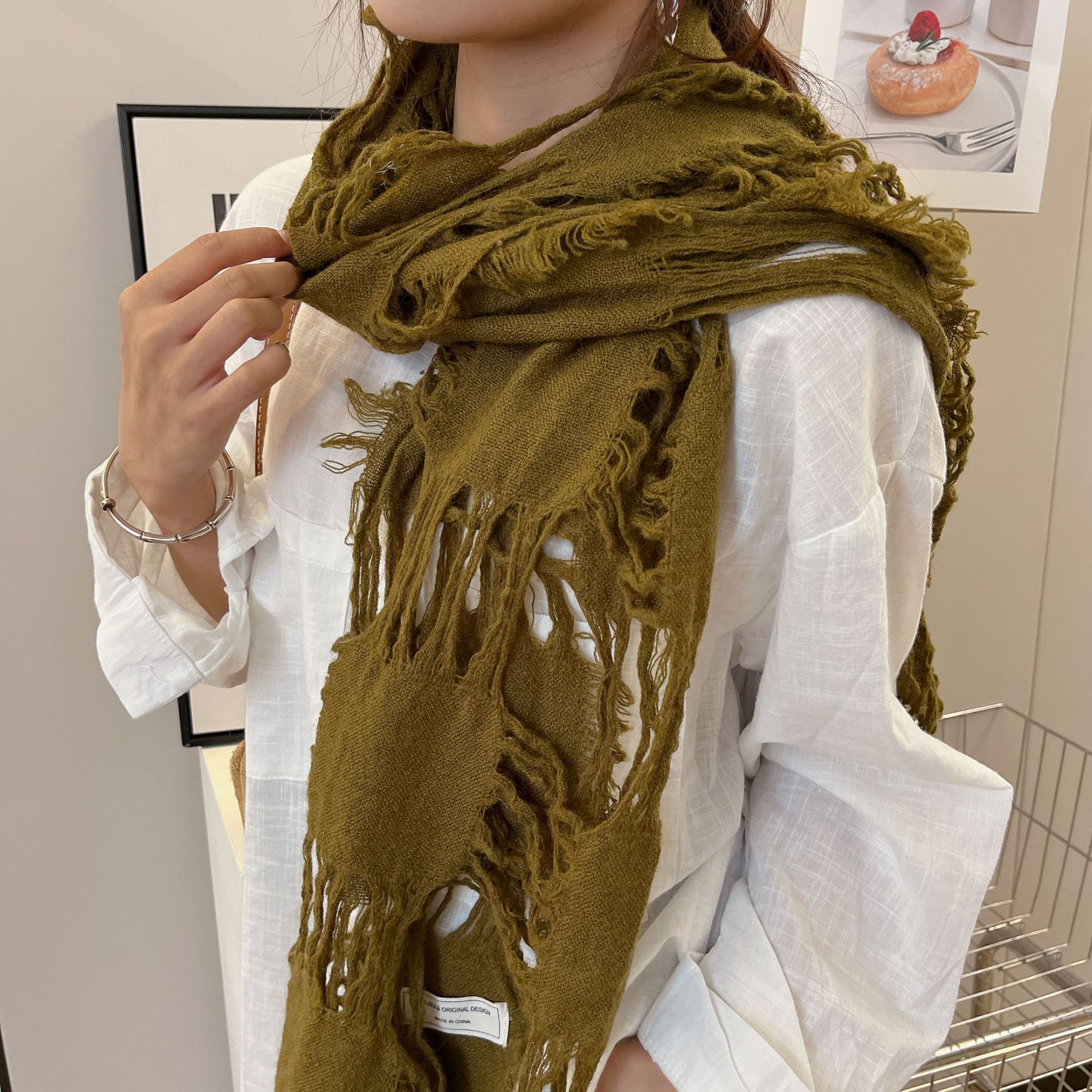 2025 New Fashion Ripped Hole T - огляд і ціна Wool Scarf Men