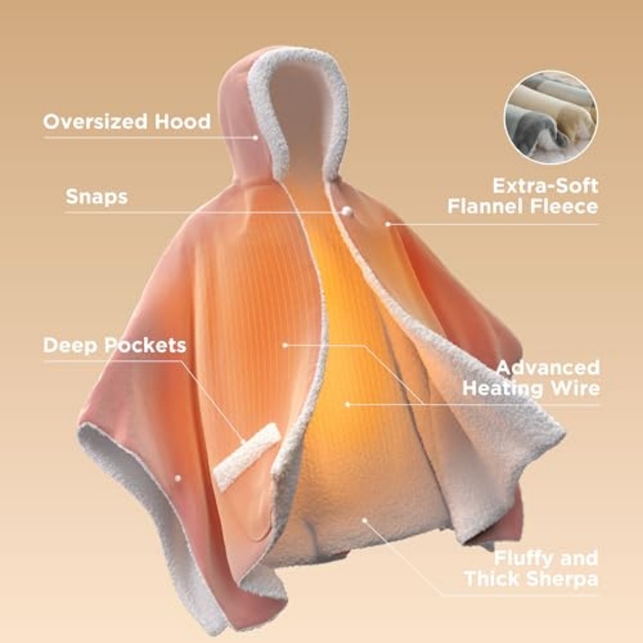 Heated Blanket Wearable Shawl  - огляд і ціна Shawl Wrap Winter