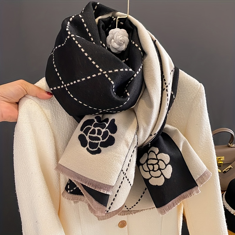 Geometric Camellia Jacquard Sc - огляд і ціна Shawl Wrap Winter