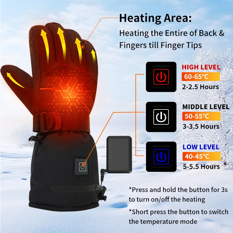 USB Rechargeable Heated Motorc - огляд і ціна Touch Screen Gloves
